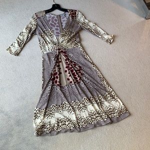 Issa London Multicolor Patterned Midi Dress • Size 8